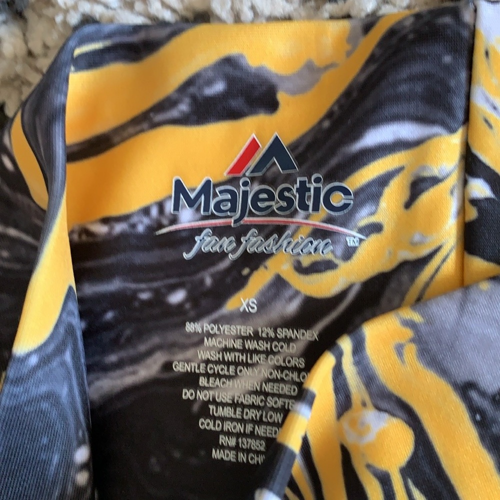 Zubaz x Majestic Women's Leggings Pittsburgh Steelers NFL Back Gold Swirl XS - Picture 5 of 9